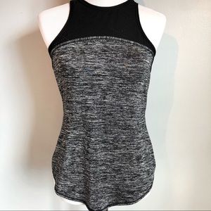 Athleta Black Perforated & Marled Workout Tank, size Extra Small